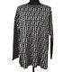 Fendi Zucca Round Neck Long Sleeve Knit Tops Shirt Brown Gray Authentic Ak39304