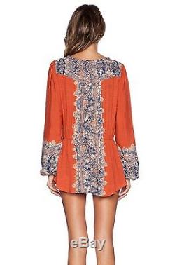 FREE PEOPLE Womens Long Sleeve Wildest Moment Print Tunic Blouse Top XS S M L