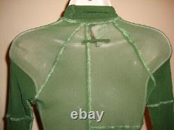Fabulous, Crazy Rare Jean Paul Gaultier Green Mesh, Long Sleeve, Turtleneck Top