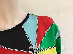 Fausto Puglisi Runaway long sleeve multicolor silk top Size I 40 UK 8 US 4-6