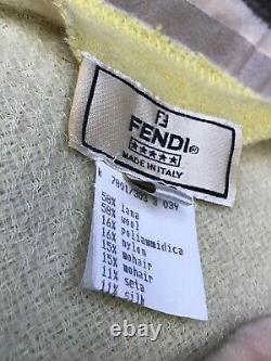 Fendi Dress 2 Piece Yellow Wool/Silk Blend Tie String Top and Side Zipper Bottom