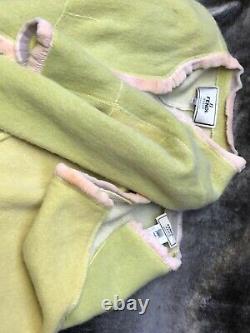 Fendi Dress 2 Piece Yellow Wool/Silk Blend Tie String Top and Side Zipper Bottom