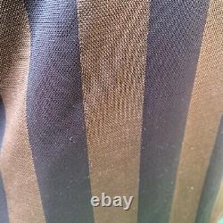 Fendi Vintage Zucca FF Logo Pequin Strips Top Long Sleeve Brown Size S