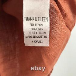 Frank & EIieen Brown Frank Shirt Womens Small Linen Button Down Long Sleeve Top