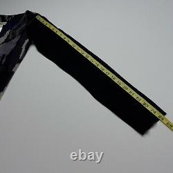 Fuzzi Purple Black Mesh Top Shirt Stretch Long Sleeve Italy Large NWT $380