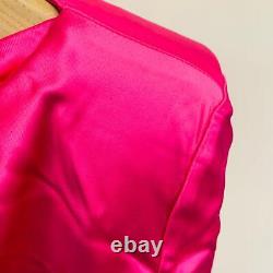 GAUGE81 Pink Ladies Long Sleeve Round Neck Basic Blouse Top UK XS NEW