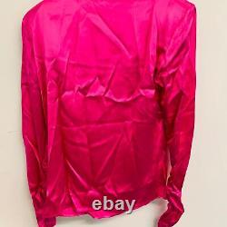 GAUGE81 Pink Ladies Long Sleeve Round Neck Basic Blouse Top UK XS NEW