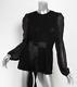 Giambattista Valli Womens Black Wool Silk Long Sleeve Belted Tie Top Blouse 6-42