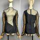 Gianni Versace Couture Black Sheer Top Size 38 Long Sleeve Full Zip Rare Vintage