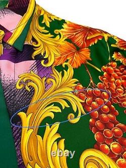 GIANNI VERSACE Vintage Medusa Logo Silk Shirt Tops #42 Multicolor RankAB