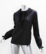 Givenchy Womens Black Cotton Long-sleeve Lace Velvet Trim Shirt Top Blouse 38/4