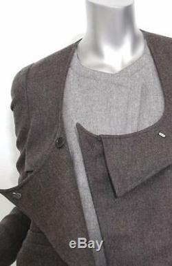 GIVENCHY Womens Slate+Charcoal Gray Long Sleeve Layered Jacket Top 38