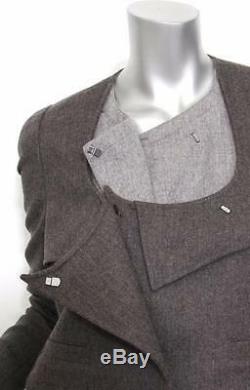GIVENCHY Womens Slate+Charcoal Gray Long Sleeve Layered Jacket Top 38