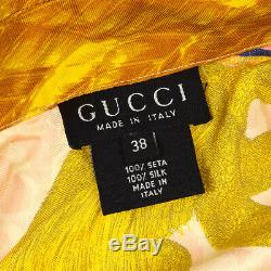 GUCCI Front Opening Monkey Print Long Sleeve Tops Shirt Pink Gold #38 AK38282