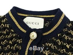 GUCCI GG Long Sleeve Knit Cardigan Tops S Imitation Pearl Button 20160116800 G