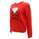 Gucci Logos Diamond Long Sleeve Tops Size Xs Red Wool Italy Authentic #ii174 I