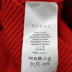 GUCCI Logos Diamond Long Sleeve Tops Size XS Red Wool Italy Authentic #II174 I