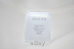 GUCCI White Silk Embellished Blouse Long Sleeve Crewneck Top Tee Shirt IT 42 S