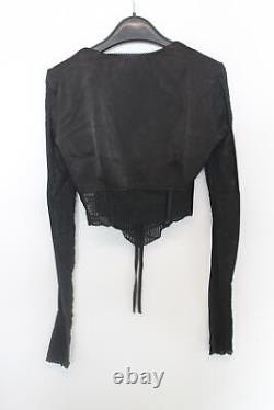 GUIZIO Ladies Black Long Sleeve Cropped Top Size S