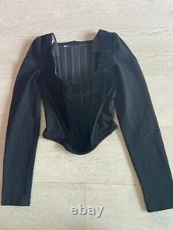 Genuine Vintage 90s Vivienne Westwood Corset Long Sleeve Black Top Gold Label 8