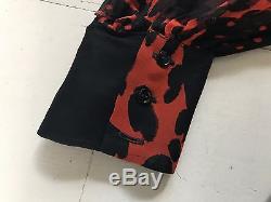 Giambattista Valli red and black printed seta silk long sleeve top