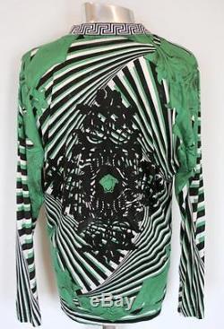 Gianni Versace Cotton Baroque Top Shirt Green EU52 XL RRP £1150 Long sleeve