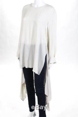 Giorgio Armani Cream Silk Long Sleeve Wrap Front Top Size 48 NEW