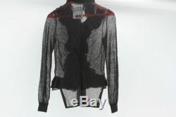 Givenchy Black Ruffled Long Sleeve Top Retail $3935.00 Size Xs