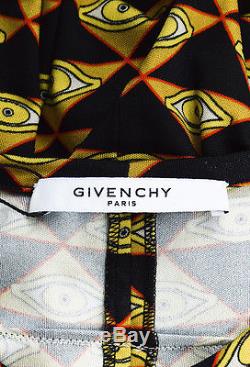 Givenchy Yellow Black & White Jersey Knit Long Sleeve Eye Print Top SZ 38