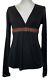 Gucci Black Long Sleeve Top With Signature Stripe, M, $595