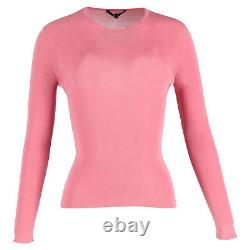 Gucci Knitted Crewneck Long Sleeve Top In Wool Women Pink L