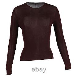 Gucci Knitted Crewneck Long Sleeve Top in Burgundy Wool INTL