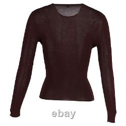 Gucci Knitted Crewneck Long Sleeve Top in Burgundy Wool INTL