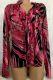 Gucci Top Pink And Black Print Long Sleeve Lace Up Front Size 40