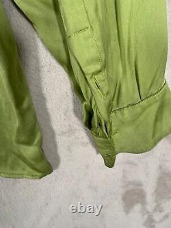 Gucci Uniform Women's Green Tie Neck Long Sleeve Blouse Top Size 40