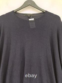 Gucci Women's Top M Blue Wool with Cashmere, Silk Long Sleeve Round Neck Basic