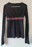 Gucci Long Sleeve Black Top With Iconic Red & Green Stripe. Size Xs. Retro 70s Vibe