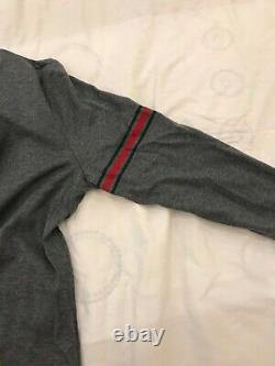Gucci long sleeved web mens t-shirt top brand new with tags size medium d/grey