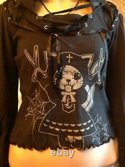 HANGRY & ANGRY Cat With Scissors Gothic Long Sleeve Top (Rare) by h. NAOTO