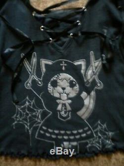 HANGRY & ANGRY Cat With Scissors Gothic Long Sleeve Top (Rare) by h. NAOTO
