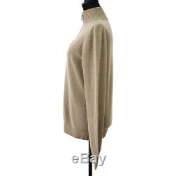 HERMES High Neck Long Sleeve Tops Knit Brown #XS Italy Authentic Y04321
