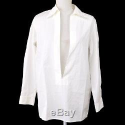 HERMES by MARGIELA Long Sleeve Shirt Tops White 100% Cotton #36 Y04342
