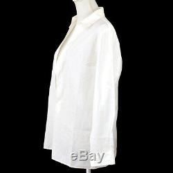 HERMES by MARGIELA Long Sleeve Shirt Tops White 100% Cotton #36 Y04342
