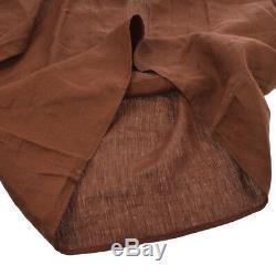HERMES by MARGIELA Long Sleeve Tops Brown 100% Linen #M Y03718k