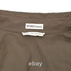 HERMES by Margiela Long Sleeve Tops Shirt #36 Brown Cotton Authentic 15912