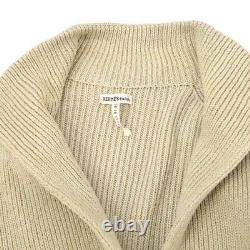HERMES by Margiela Long Sleeve Tops Shirt #SM Beige Silk Authentic 18196