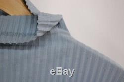 HOMME PLISSE ISSEY MIYAKE Pale Blue High Neck Long Sleeve Top size2 230 1842