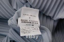 HOMME PLISSE ISSEY MIYAKE Pale Blue High Neck Long Sleeve Top size2 230 1842