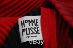 HOMME PLISSE ISSEY MIYAKE Red/Black Men's Long Sleeve Top size2 220 0613