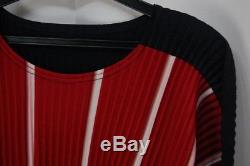 HOMME PLISSE ISSEY MIYAKE Red/Black Stripe Men's Long Sleeve Top size2 230 0613